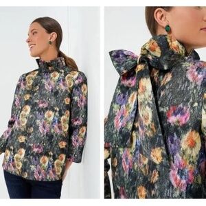 Tuckernuck Midnight Primrose Jacquard Faye Blouse S